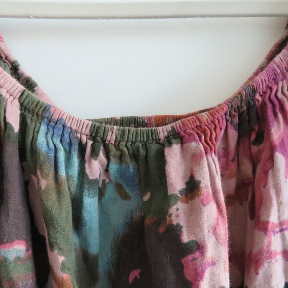 WORLD MARKET Tiered Maxi Dress in Purple Green Floral Boho Summer - Size L/XL - Picture 7 of 15